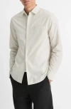 Vince Men's Crafton Striped Sport Shirt In Classic Cream/ Malbec