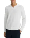 Vince Craftsman Open Collar Polo Sweater In Off White