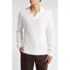 Vince Craftsman Rib Johnny Collar Sweater In Off White