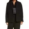 Vince Leather Blazer In Black