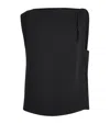 Vince Crepe Draped-shoulder Top In Black