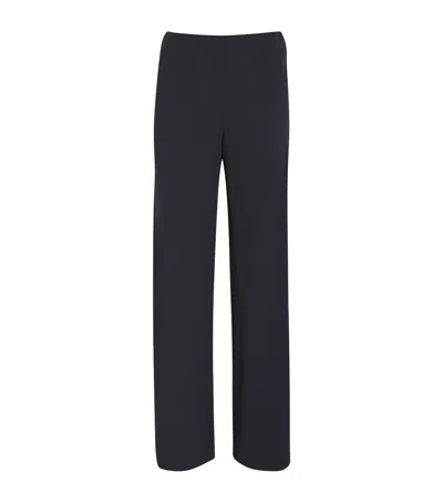 Vince Crepe High-waist Trousers In Navy