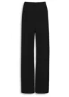 Vince Womens Black Elasticated-waistband Straight-leg High-rise Crepe Trousers In Black