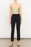 Vince Crepe Tailored Straight Leg Pant In Black