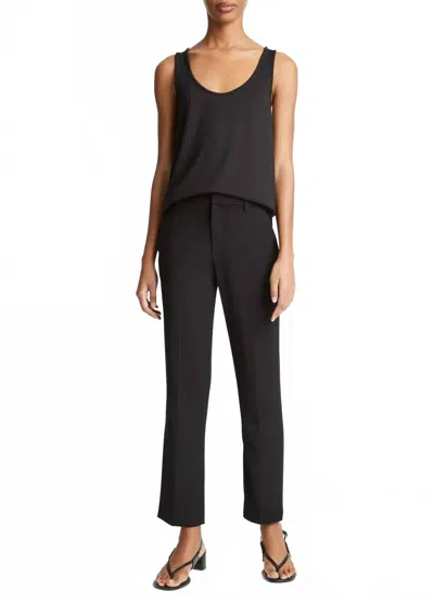 Vince Crepe Tailored Straight Leg Pants In Black