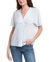 Vince Silk Blouse In Blue