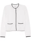Vince Contrast Tipped Snap Front Cardigan In 中性色