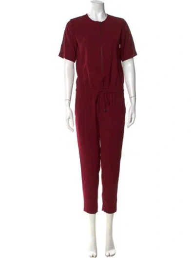 Pre-owned Vince Crew Neck Jumpsuit In Burgundy