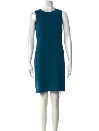 Pre-owned Vince Crew Neck Knee-length Dress In Blue