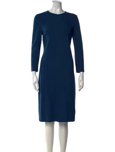 Pre-owned Vince Crew Neck Knee-length Dress In Blue