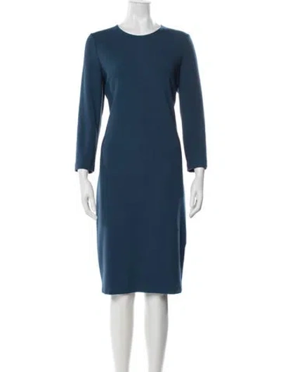 Pre-owned Vince Crew Neck Knee-length Dress In Blue