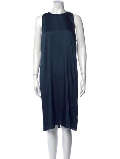 Pre-owned Vince Crew Neck Knee-length Dress In Blue