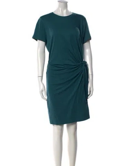 Pre-owned Vince Crew Neck Knee-length Dress In Blue