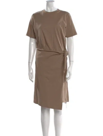Pre-owned Vince Crew Neck Knee-length Dress In Brown
