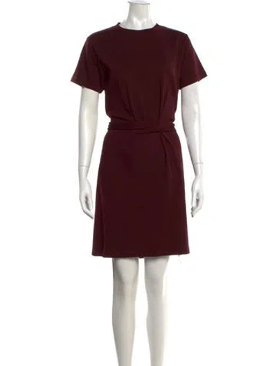 Pre-owned Vince Crew Neck Knee-length Dress In Burgundy