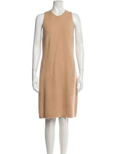 Pre-owned Vince Crew Neck Knee-length Dress In Neutral