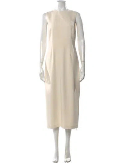 Pre-owned Vince Crew Neck Knee-length Dress In Neutral