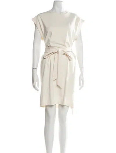 Pre-owned Vince Crew Neck Knee-length Dress In Neutral