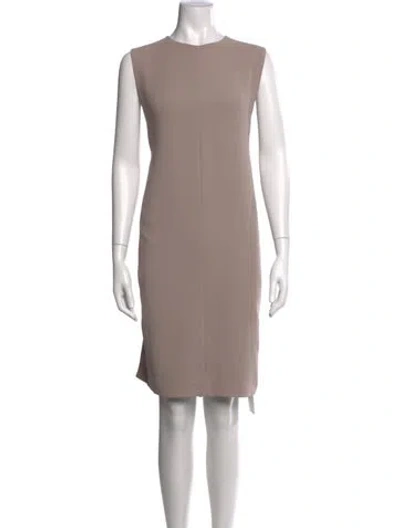 Pre-owned Vince Crew Neck Knee-length Dress In Neutral