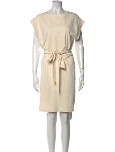 Pre-owned Vince Crew Neck Knee-length Dress In Neutral