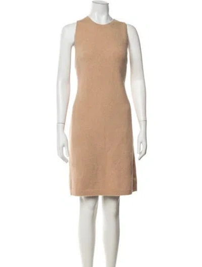 Pre-owned Vince Crew Neck Knee-length Dress In Neutral