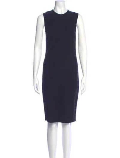 Pre-owned Vince Crew Neck Knee-length Dress W/ Tags In Blue