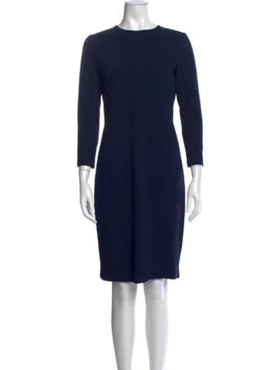 Pre-owned Vince Crew Neck Knee-length Dress W/ Tags In Blue