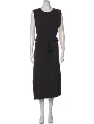 Pre-owned Vince Crew Neck Long Dress In Black