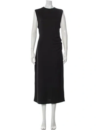 Pre-owned Vince Crew Neck Long Dress In Black