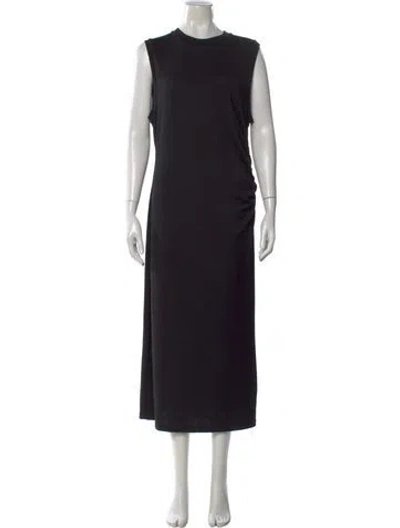 Pre-owned Vince Crew Neck Long Dress In Black