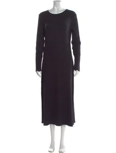 Pre-owned Vince Crew Neck Long Dress In Black
