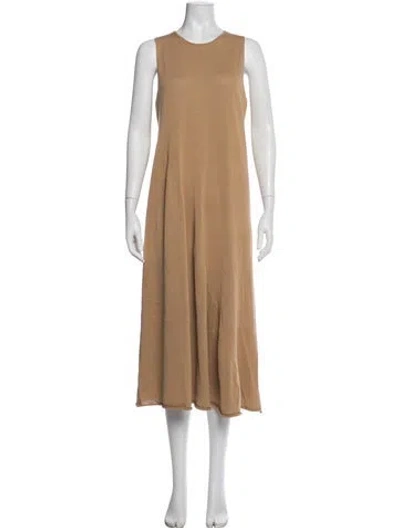 Pre-owned Vince Crew Neck Long Dress In Neutral
