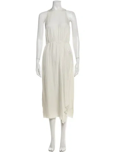Pre-owned Vince Crew Neck Long Dress In White
