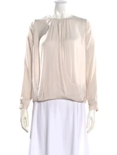 Pre-owned Vince Crew Neck Long Sleeve Blouse In Neutral