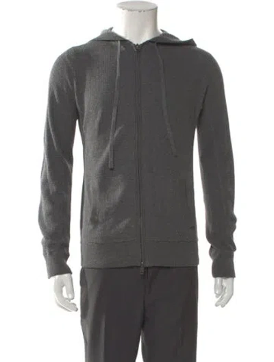 Pre-owned Vince Crew Neck Long Sleeve Cardigan In Gray