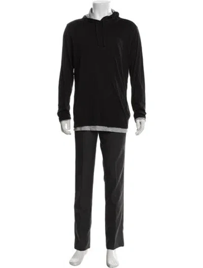 Pre-owned Vince Crew Neck Long Sleeve Hoodie In Black
