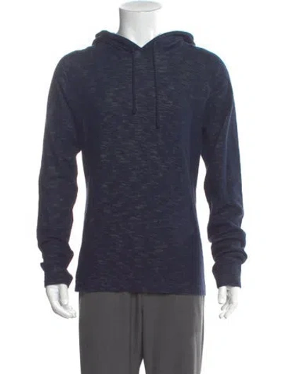 Pre-owned Vince Crew Neck Long Sleeve Hoodie In Blue