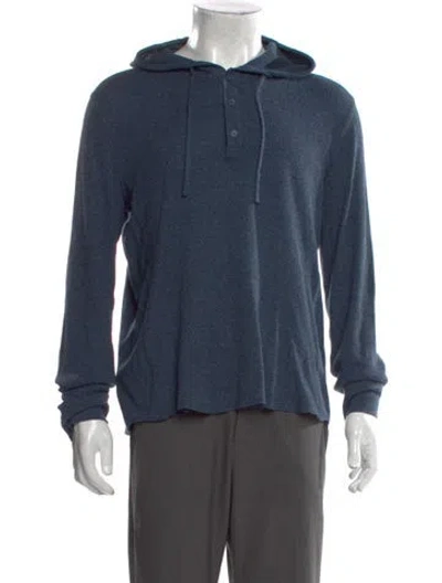 Pre-owned Vince Crew Neck Long Sleeve Hoodie In Blue