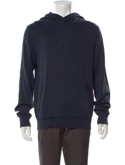 Pre-owned Vince Crew Neck Long Sleeve Hoodie In Blue