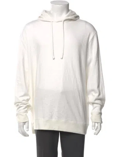 Pre-owned Vince Crew Neck Long Sleeve Hoodie In White