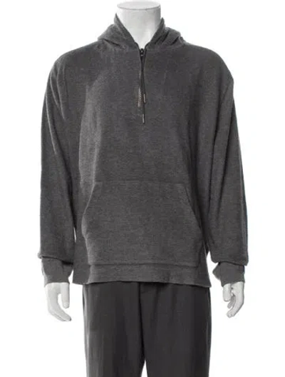 Pre-owned Vince Crew Neck Long Sleeve Polo Sweater In Gray