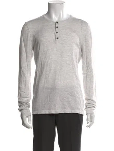 Pre-owned Vince Crew Neck Long Sleeve Polo Sweater In Neutral