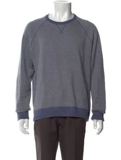 Pre-owned Vince Crew Neck Long Sleeve Pullover In Blue