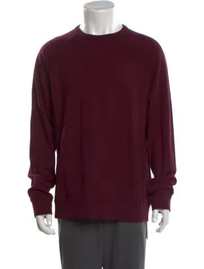 Pre-owned Vince Crew Neck Long Sleeve Sweatshirt In Burgundy