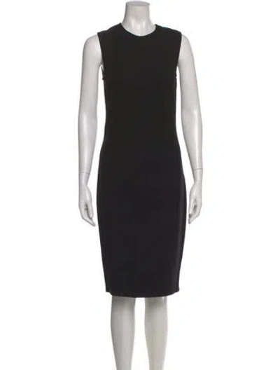 Pre-owned Vince Crew Neck Midi Length Dress In Black