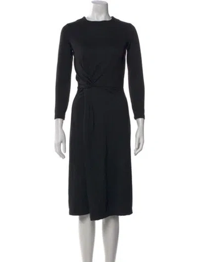 Pre-owned Vince Crew Neck Midi Length Dress In Black