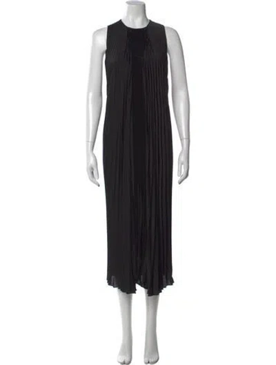 Pre-owned Vince Crew Neck Midi Length Dress In Black