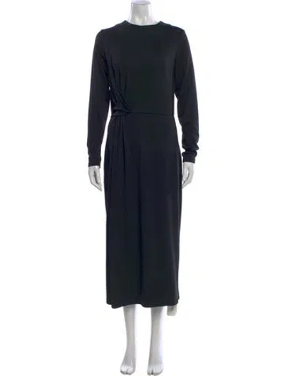 Pre-owned Vince Crew Neck Midi Length Dress In Black