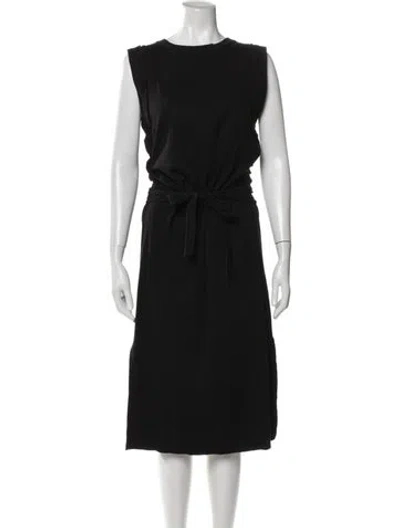 Pre-owned Vince Crew Neck Midi Length Dress In Black
