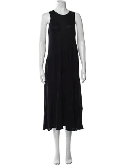 Pre-owned Vince Crew Neck Midi Length Dress In Black